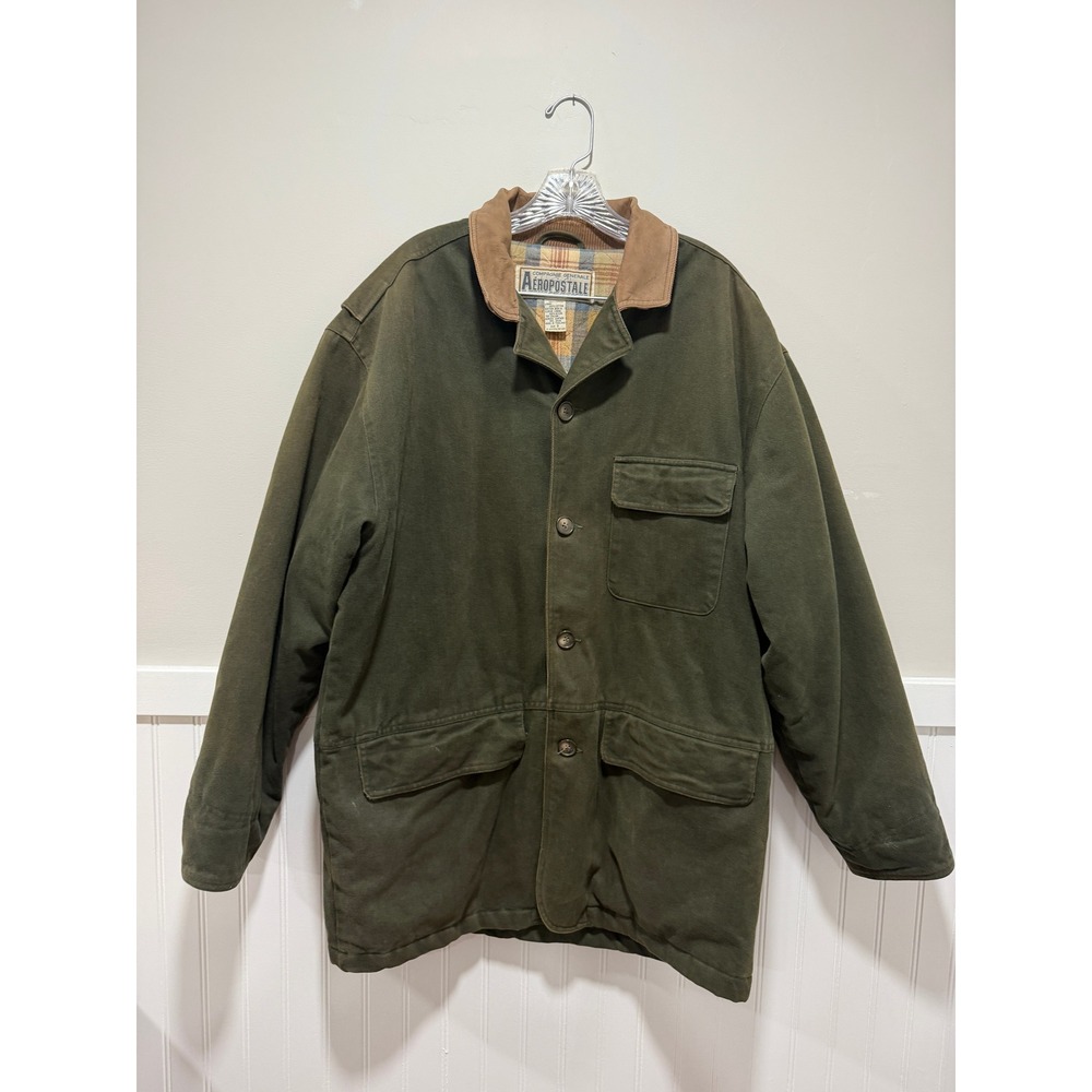 Vintage Aeropostale Barn Chore Jacket Green Insulated Fall Men Size Small
